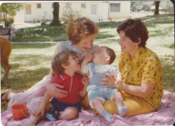 fr Cheryl Fehlberg 1974 Amir, Assaf, Ilana, savta my family